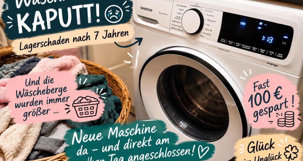 Waschmaschine kaputt – Lagerschaden und Glück im Unglück