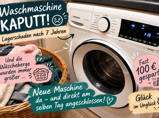 Waschmaschine kaputt – Lagerschaden und Glück im Unglück